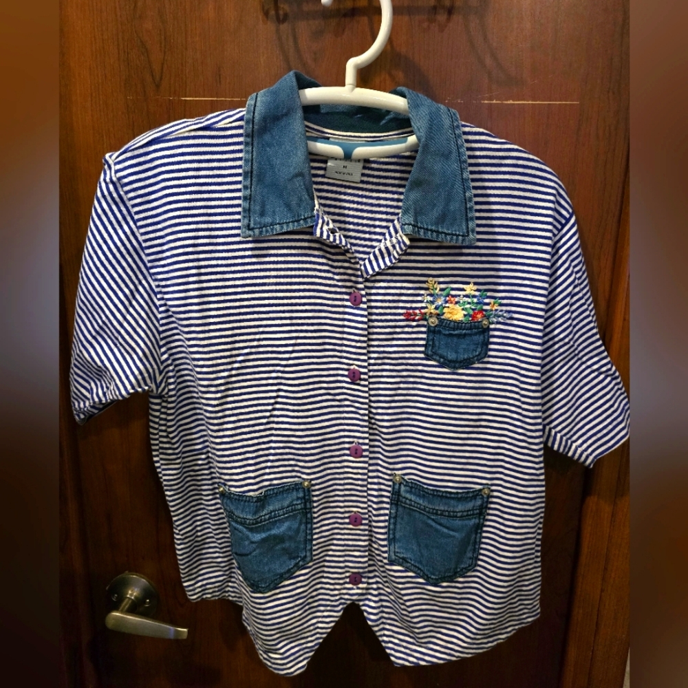 Vintage Cascade Blues Top Sz M